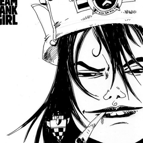 Jet Girl Tank Girl Art, Tank Girl Comic, Jamie Hewlett Art, Jet Girl, Comic Frame, Comic Book Girl, Jamie Hewlett, Female Drawing, Image Archive