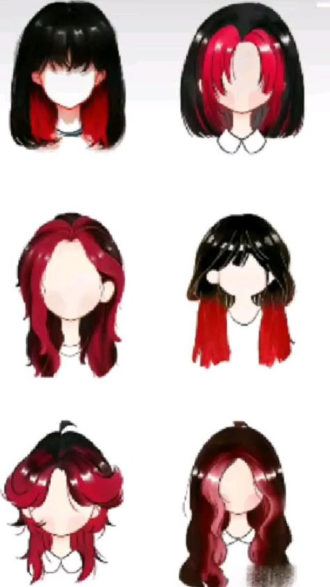 Short Dyed Hair Inspiration, Hair Color Drawing, Anime Bangs, Anime Hair Color, Hair Colour Design, Hair Cartoon, Pelo Anime, Short Hair Tomboy, Hair Color Underneath