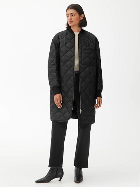 16 best quilted jackets trending this autumn: Frankie Shop, M&S, ASOS, Arket & MORE | HELLO! Black Jacket Outfit, Quilted Long Jacket, Coat Trends, Coat Outfit, 2020 Fashion Trends, Quilt Jacket, Suzhou, Quilted Coat, Coat Outfits