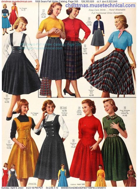 1956 Sears Fall Winter Catalog, Page 355 - Catalogs & Wishbooks 50s Winter Fashion 1950s Vintage Christmas, 1960s Holiday Fashion, 50s Outfit Inspiration, 50s Winter Dress, 1950s Winter Fashion Women, 1950 Fall Fashion, 1950s Christmas Outfit, 1950 Winter Fashion, Vintage Christmas Clothes