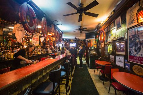 Best Dive Bars in NYC – Cheap Drinks in New York City Sci Fi Bar, Black Pegboard, Chicken Bar, Banquette Cushions, Narrow Staircase, New York Bar, Reading Pennsylvania, Dive Bars, Tiki Bar Decor