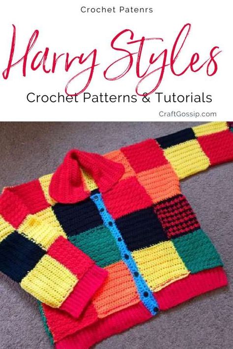 cardigan pattern Harry Styles Sweater, Tik Tok Famous, Harry Styles Cardigan, Crochet Feather, Crochet Cardigan Free, Crochet Sweater Free, Knitting Patterns Free Blanket, Crochet Cardigan Pattern Free, Cardigan Crochet