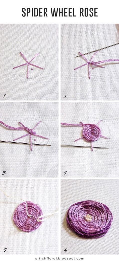 Spider web stitch tutorial Spider Web Stitch, Embroidery Stitches Flowers, Stitch Tutorial, Basic Embroidery Stitches, Hand Embroidery Tutorial, Embroidery Stitches Tutorial, Hand Embroidery Flowers, Pola Sulam, Brazilian Embroidery