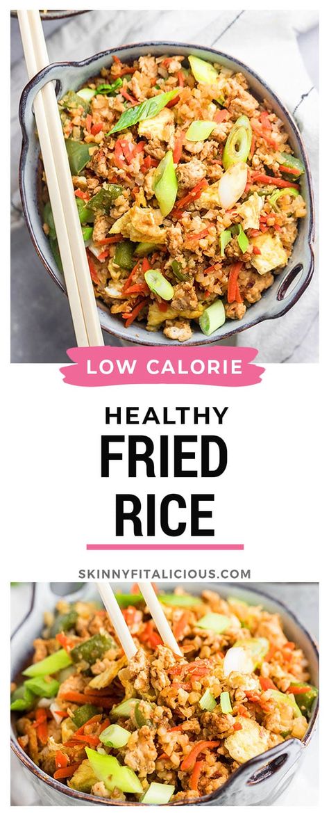 Low Calorie Rice Recipes, Chicken Fried Rice Recipe Healthy, Beef Rice Noodles, Cal Deficit, Fried Rice Dinner, Dinner Low Calorie, Frugal Dinners, Healthy Low Calorie Dinner, Healthy Fried Rice