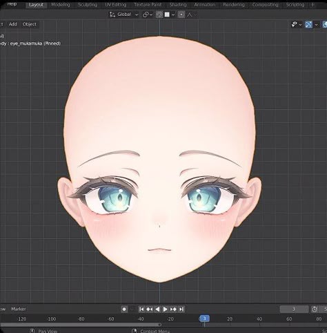 Create an easy 3D anime character in Blender with these tips Anime Head Turnaround, Head Anime Reference, Anime Head Tutorial, Vtuber Eyes, Vtuber Hair, Blender Hair, Anime Heads, Create Anime Character, Blender Character Modeling