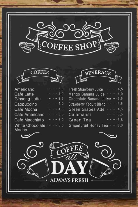 Creative Cafe Menu Design, Cafe Menu Blackboard, Cafe Menu Chalkboard, Chalkboard Coffee Menu Design, Blackboard Menu Ideas, Restaurant Chalkboard Ideas Food, Papan Menu Cafe, Coffee Shop Chalkboard Signs Menu Boards, Cafe Chalkboard Menu Ideas