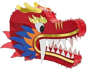 Dragon Pinata, New Year Party Decorations, Halloween Pinata, Dragon Birthday Party, Dragon Birthday Parties, Dragon Chino, Chinese New Year Party, New Year's Party Decorations, Colorful Confetti