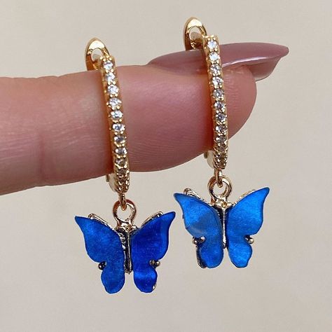 Butterfly Necklace And Earrings, Claire's Accessories, Shiny Jewelry, Charms Earrings, Cowgirl Bling, Silver Turquoise Jewelry, Necklace And Earrings Set, Jewelry Lookbook, Trendy Earrings