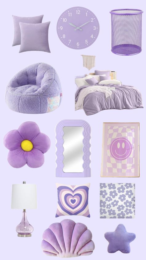 @torivinella Hope you like!!💜 #roomdecor #aesthetic #viral Purple Preppy Room Ideas, Room Decor Ideas Purple Theme, Room Idea Purple, Purple Preppy Bedroom, Lilac Bedroom Ideas Aesthetic, Purple Aesthetic Furniture, Pastel Purple Aesthetic Room Ideas, Purple Aesthetic Bed, Room Ideas Purple Aesthetic