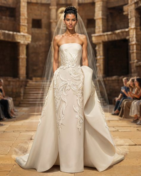 We conclude our collection with the classic bridal dress, a breathtaking ode to love, and a timeless tradition celebrated across civilizations. ​ #SaiidKobeisy​​ #HauteCouture​​ #FW24 Wedding Dresses Rich, Aesthetic Wedding Dress, Wedding Gown Trends, Zuhair Murad Bridal, Colorful Gown, Flamingo Vector, Vintage Scuba, Saiid Kobeisy, Wedding Couture