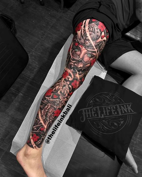 Just done full leg sleeve💉💯 Please guys book you sport guy✅✅✅💪💪💪 Thanks for trusting brother🙏🙏🙏@⚜️ @⚜️ For booking and appointment please… | Instagram Full Leg Sleeve, Traditional Japanese Tattoo Sleeve, Calf Tattoo Ideas, Samurai Tattoo Sleeve, Japanese Leg Tattoo, Back Of Leg Tattoos, Sick Tattoos, Tiger Tattoo Sleeve, Best Leg Tattoos