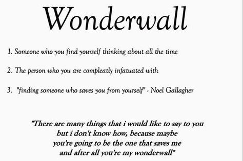 oasis Wonderwall Meaning, Wonderwall Oasis, Uncommon Words, One Word Quotes, Unusual Words, Rare Words, Ashton Irwin, Favorite Song, Modern Landscaping