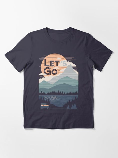 "Let's Go" T-shirt by thepapercrane | Redbubble Navy Blue T Shirt, Boxing T Shirts, Rainbow Kids, Vans Black, Blue Tee, Blue T Shirt, Move Forward, Vacation Shirts, Blue Tshirt