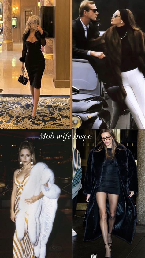 The Mob Wife trend has been going viral lately on TikTok and instagram! Mob wife aesthetic outfit ideas and inspiration Mobster Wife Aesthetic, Mob Wives Costumes, Italian Mob Wife Aesthetic, Wife Aesthetic Outfit, Mafia Wives, Mob Wife Aesthetic, Wife Aesthetic, Scrub Corpo, Wife Style