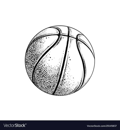 Basketball Ball Tattoo Design, Ball Tattoo Basketball, Basketball Line Art, Basketball Drawing Ideas, Basketball Ball Drawing, Basketball Tattoo Design, Basketball Tattoo Ideas, Basketball Black And White, Balls Drawing