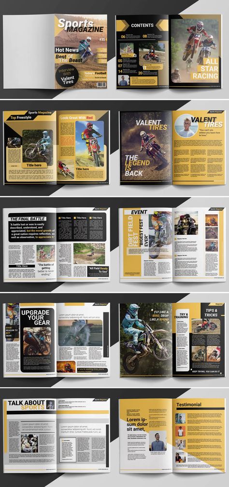 Sport Magazine Template InDesign. 20 Pages Cool Magazine Covers Editorial Design, Sports Page Layout Newspaper, Sport Editorial Design, Sports Program Design, Full Page Magazine Ad Design, Sport Magazine Layout Design, Sports Editorial Design, Sports Newspaper Design Layout, Sports Magazine Cover Design