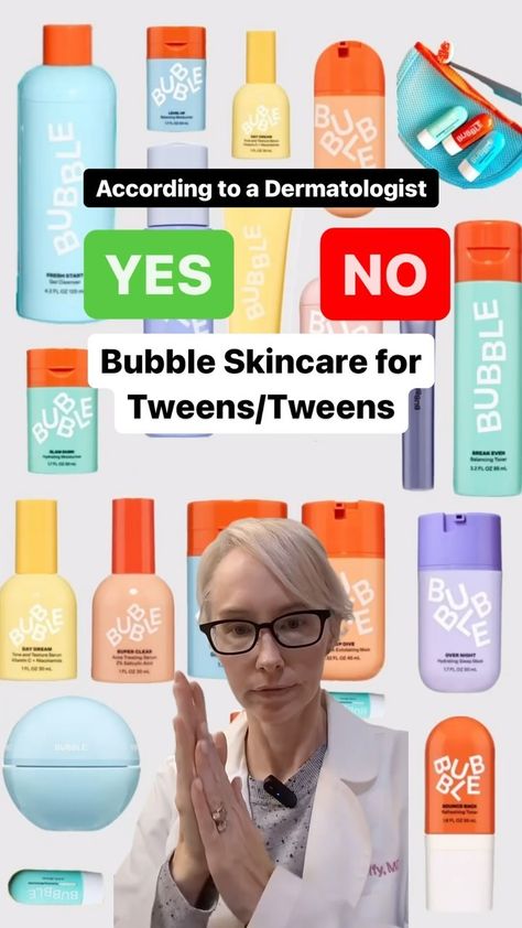 Brooke Jeffy, MD | Which Bubble products are safe for tween & teen skin? Let’s discuss. 🌿⁠ While I don’t love the line in general, I know your kiddos want it … | Instagram Bubble For Kids Skincare, Good Skincare For Kids, Byoma Skincare Safe For Kids, Skincare For 11-12 Yrs Old, Everdeen Skincare Kids, Bubble Skincare For Kids, Makeup And Skincare Aesthetic, Sephora Skin Care For Kids, Sephora Skin Care Products