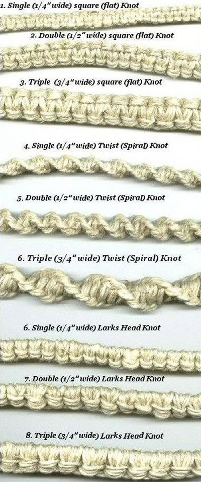 Knots. Link for Lark's Head Knot bracelet Hemp Bracelet Patterns, Hantverk Diy, Makramee Diy, Lucet, Hemp Jewelry, Hemp Bracelets, Jewelry Knots, Macrame Knot, Micro Macramé