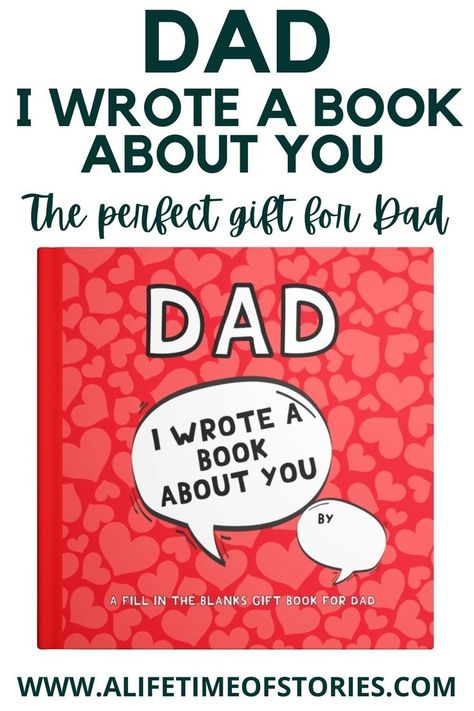 Dad I wrote a book about you gift book for dad- flip through of fill in the blanks book for kids Kids Fathers Day Gifts, Wrote A Book, Grandad Gift, Father's Day Cards, Happy Birthday Dad, Love You Dad, Father's Day Diy, Diy Book