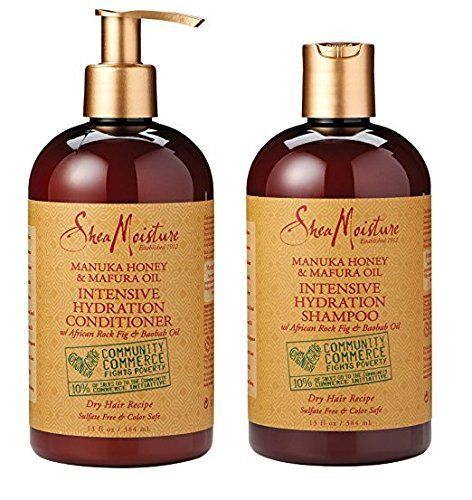 Low porosity daily shampoo - SheaMoisture Manuka Honey & Mafura Oil Intensive Hydration Shampoo & Conditioner | Set of 2 | 13 fl. Oz. each Shea Moisture Shampoo, Shea Moisture Manuka Honey, Honey Skin, Low Porosity, Good Shampoo And Conditioner, Shampoo And Conditioner Set, Low Porosity Hair Products, Shea Moisture, Shampoo For Curly Hair