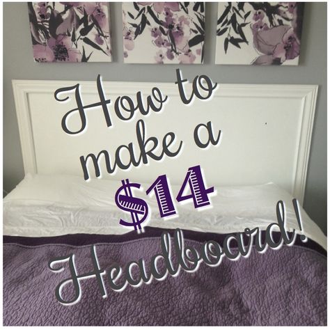 Blog tutorial on how to make a faux headboard for only $14! Kids Accent Wall, Cheap Headboard, Homemade Headboards, Cheap Diy Headboard, Make A Headboard, Diy Headboard Wooden, Faux Headboard, Headboard Alternative, Diy Bed Headboard