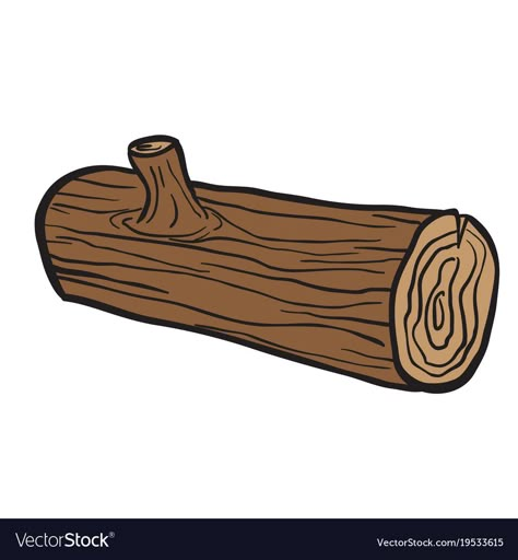 Tree Log Drawing, How To Draw A Log, Pollution Artwork, Log Clipart, Log Illustration, Wooden Illustration, Log Drawing, Campfire Drawing, Log Image