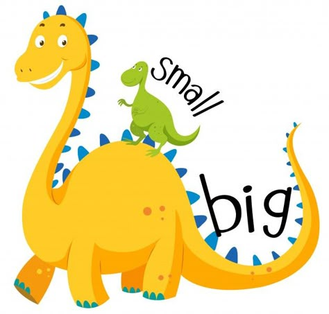 Opposite adjective big and small | Free Vector #Freepik #freevector #background #animal #art #happy Adjectives For Kids, Opposites Preschool, Ingles Kids, Opposite Words, Learning English For Kids, Flashcards For Kids, English For Kids, English Lessons For Kids, English Activities