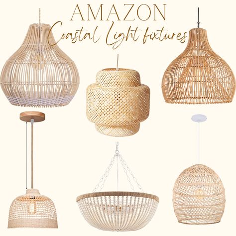 Kitchen Pendent Lights, Beach Pendant Lighting, Modern Coastal Light Fixtures, Coastal Pendants Over Kitchen Island, Coastal Ceiling Lights, Coastal Kitchen Pendant Lights, Beachy Light Fixtures, Rattan Pendant Light Kitchen, Small Dining Room Light Fixtures