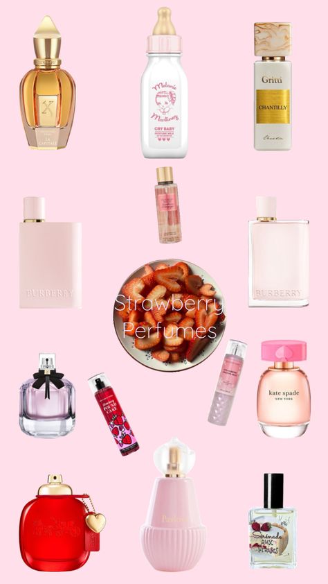 🍓 STRAWBERRY PERFUMES 🍓 #strawberry #perfume #bodymist #nana Strawberry Perfume, New York Cake, Homemade Perfume, Vanilla Perfume, Chocolate Strawberry, Perfume Lover, Strawberry Ice Cream, Strawberry Milk, Tween Outfits