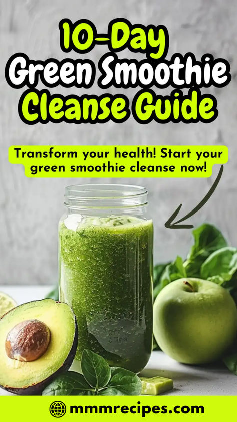 Here’s your ultimate guide to the 10-day green smoothie cleanse! This comprehensive guide includes everything you need to know to successfully complete the cleanse and achieve your health goals. From tips and tricks to detailed recipes, we’ve got you covered. Save this pin and get started on your cleanse journey! 7 Day Smoothie Cleanse, 10day Green Smoothie Cleanse, Green Smoothie Cleanse Jj Smith, Best Green Juice Recipe, Smoothie Cleanse Recipes, Detox Shakes, 10 Day Cleanse, Smoothie Detox Cleanse, 10 Day Green Smoothie