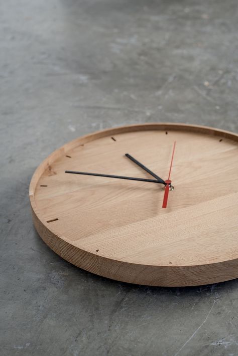 Large Wooden Clock, Wood Clock Design, Farmhouse Wall Clock, Rustic Clock, Oak Wall, Diy Wall Clock, Wall Wood, Diy Clock Wall, Oversized Wall Clock