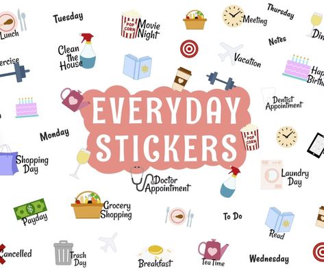 Weekday Stickers, Pregnancy Planner, Dentist Appointment, Desktop Wallpaper Organizer, Goodnotes Stickers, Digital Planner Stickers, Coffee Stickers, Planner Spread, Digital Stickers