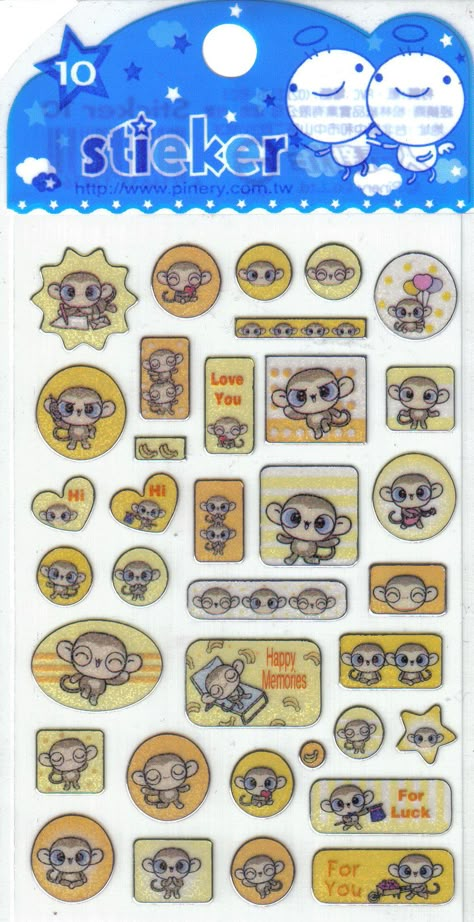 https://flic.kr/p/9rGbZA | Kawaii Monkey Sticker Sheet | Available @ www.cutepaperetc.etsy.com Sticker Drawing Ideas, Stickers Etsy, Kawaii Monkey, Cute Sticker Sheets, Journaling Stickers, Sticker Sheet, Cute Stickers Printable Kawaii Stamps, Sanrio Sticker Sheet, 90s Sticker Sheet