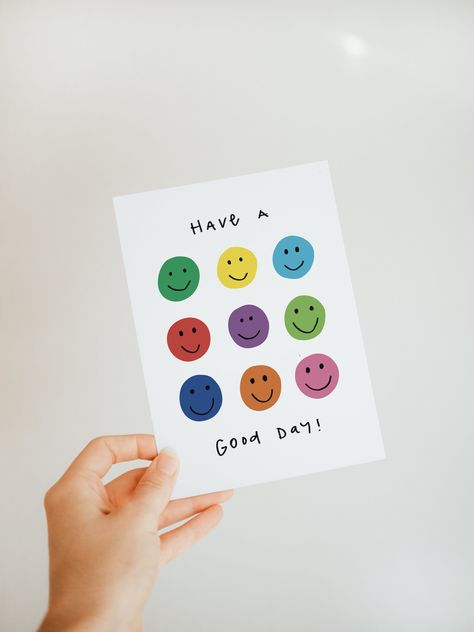 'Have A Good Day' Greeting Card Diy Birthday Cards, Simple Card Designs, Greeting Cards Quotes, Happy Birthday Cards Diy, Hello Greeting, Make Someone Smile, Greeting Card Art, Car Quotes, Homemade Greeting Cards