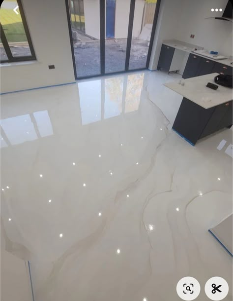 Epoxy Floor Marble Look, Concrete Marble Flooring, Marbled Epoxy Floors, Epoxy Floor Salon, Epoxy Salon Floor, Epoxy Floor Laundry Room, Epoxy House Flooring, White Marble Epoxy Floor, Epoxy Interior Floor