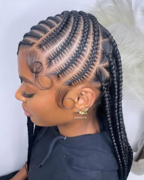 Half Cornrows Half Box Braids for Girls Half Box Braids, Half Cornrows Half Box Braids, Girls Cornrow Hairstyles, Style Dreadlocks, Braids For Girls, Half Cornrows, Cornrows With Box Braids, Women Cornrows, Lemonade Braids Hairstyles