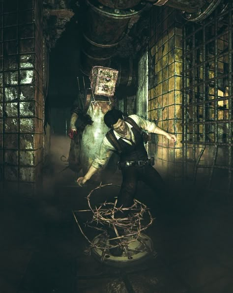 The Evil Within The Keeper, The Keeper The Evil Within Art, Target Audience Aesthetic, Vampire Cowgirl, Low Poly Horror, Old Horror Games, Audience Aesthetic, Pfp Horror, Evil Within Sebastian