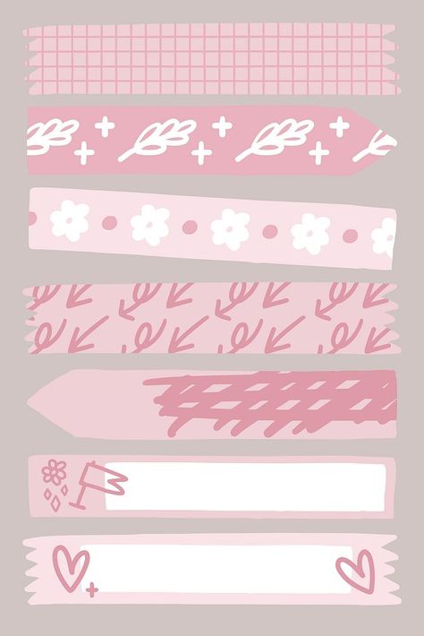 Doodle floral tape design vectors | premium image by rawpixel.com / katie Blank Reminder Paper Notes, Happy Monday Quotes, Doodle Floral, Penanda Buku, Note Doodles, Paper Notes, Tape Design, Floral Tape, Bullet Journal Stickers