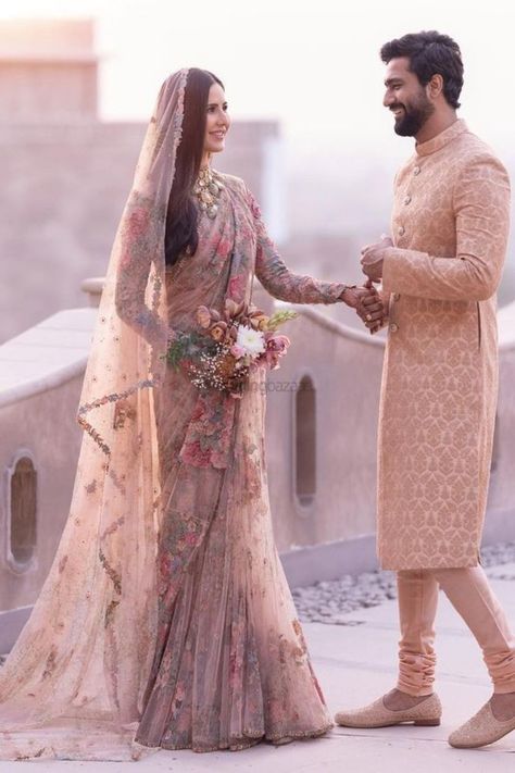 Groom Indian Wedding Outfits, Engagement Dress For Bride, Nikah Outfit, Engagement Saree, Wedding Dresses Men Indian, Vicky Kaushal, Reception Outfit, Couple Wedding Dress, Reception Look