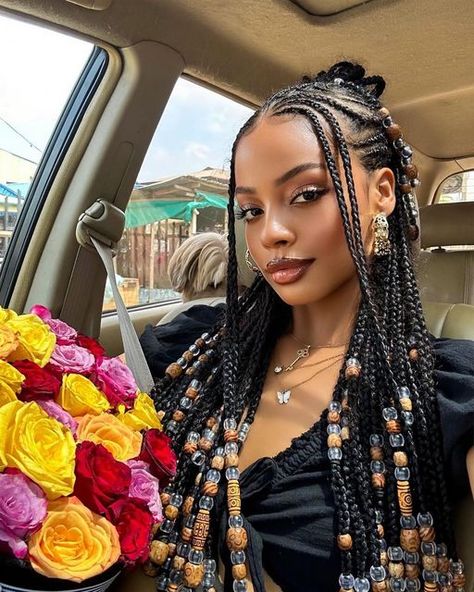 Braided Cornrow Hairstyles, Cute Box Braids Hairstyles, Quick Braided Hairstyles, Protective Hairstyles Braids, Fulani Braids, Pretty Braided Hairstyles, Braids For Black Women, Natural Hair Braids, Cornrow