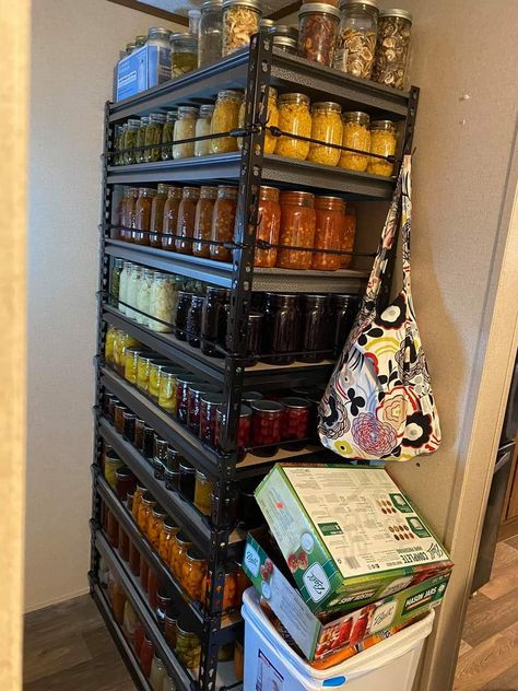 Small Canning Pantry, Pantry Shelves For Canning Jars, Shelves For Canning Jars Storage, Canning Shelf Life, Canning Pantry Shelves, Canning Storage Small Space, Canning Jar Storage Ideas Shelves, Canning Storage Ideas Diy, Canning Storage Shelves