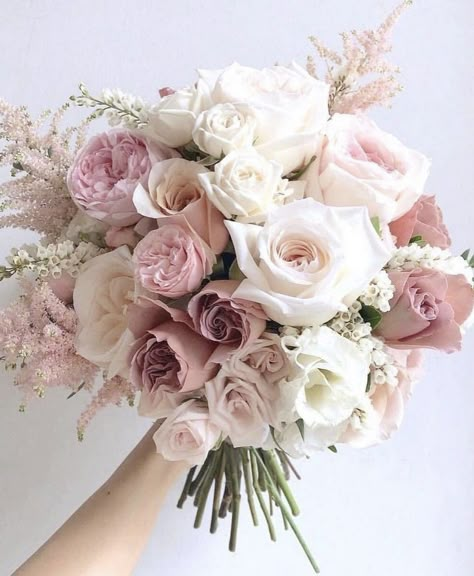 Pink And White Weddings, Light Pink Wedding, Pink Wedding Theme, Pink Rose Bouquet, Wedding Bouquets Pink, Bridal Bouquet Flowers, Dusty Rose Wedding, Pink Wedding Flowers, Pink And White Flowers