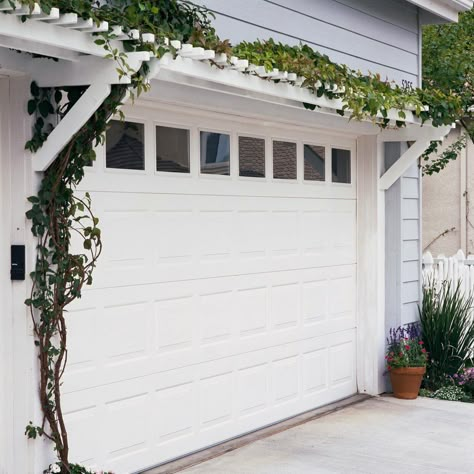 Spirea Landscaping, Door Pergola, Pergola Metal, Attached Pergola, Garage Pergola, Diy Curb Appeal, Garage Door Styles, Arbors Trellis, Pergola Design