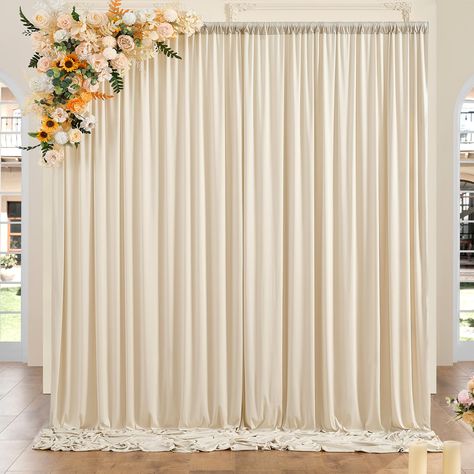 PRICES MAY VARY. 1. You will receive 2 Panels 5ftx8ft Beige Backdrop Curtains Drapes. Totally 10FT(Width) x 8FT(Height). 2. Wrinkle Free Fabric: Soft & Smooth; Drape Nicely; Washable; Ironable; Durable. You can keep it for future events. The soft fabric backdrops are perfect to create beautiful folds or leave it flowing loose onto the floor. 3. Easy to Hang ON: Each curtain panel comes with 4 inch rod pocket on top, fit up to any standard rods. (Please note: Dropback Curtains Only,No Backdrop St Party Backdrop Stand, Beige Backdrop, Backdrop Curtains, Boho Backdrop, Birthday Party Backdrop, Curtain Backdrops, Champagne Party, Gender Reveal Decorations, Photography Decor