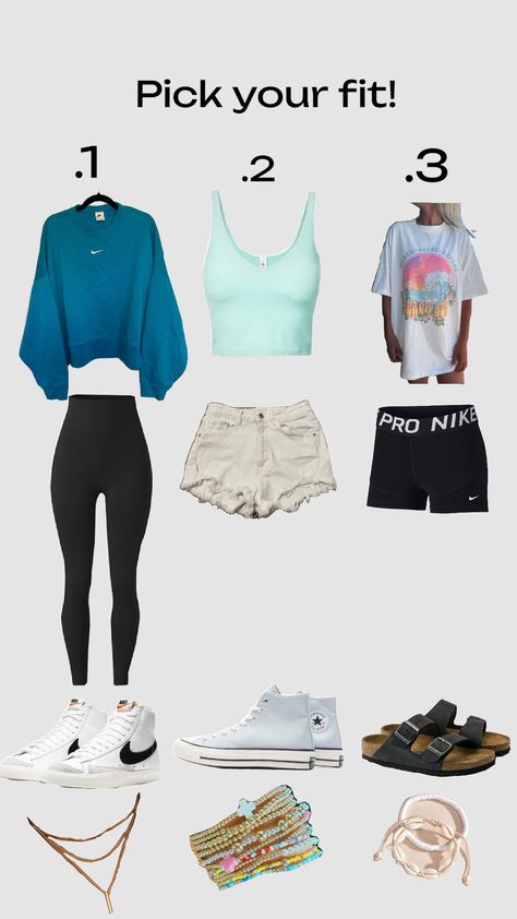 pick your fit! Pick Your Outfit, Cute Middle School Outfits, Middle School Outfits, Matching Shoes, All Nike Shoes, Casual Preppy Outfits, Trendy Outfits For Teens, Teen Life, School Fits