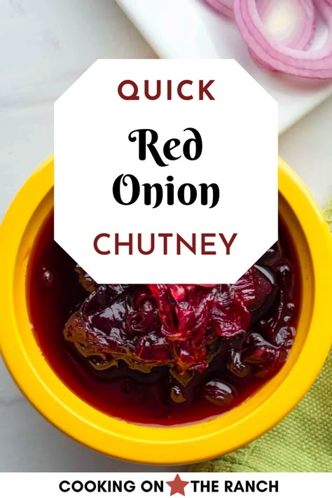 Red Onion Chutney Recipe, Red Onion Recipes Dinners, Red Onion Marmalade Recipe, Onion Chutney Recipe, Savoury Sauces, Red Onion Jam, Red Onion Chutney, Red Onion Recipes, Onion Chutney