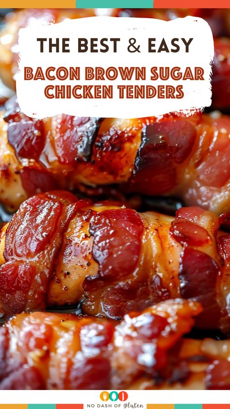 Bacon Wrapped Chicken With Brown Sugar, Bacon Wrapped Chicken Tenders With Brown Sugar, Chicken Breast With Bacon Recipes, Chicken Wrapped In Bacon Recipe, Bacon Brown Sugar Chicken Tenders Recipe, Brown Sugar Chicken Tenders, Chicken Breast Bacon Recipes, On The Grill Dinner Ideas, Bacon Brown Sugar Chicken Tenders