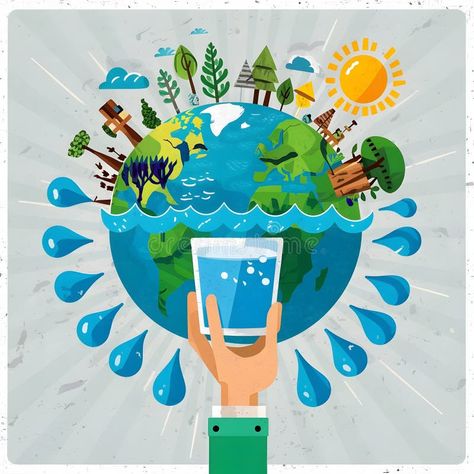 Creative Earth and Water Conservation Illustration royalty free stock image Conservation Illustration, Earth Environment, Beauty Water, Illustration Photo, Water Conservation, Vector Pattern, Stock Images Free, Photo Image, Royalty Free