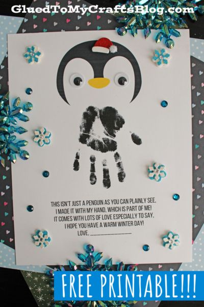 Handprint Penguin Poem Keepsake - Glued To My Crafts Artic Animal Art Toddlers, Hand Print Penguin, Penguin Handprint Art, Penguins Art Preschool, Handprint Penguin Craft, Winter Keepsake Crafts For Kids, Pre K Penguin Crafts, Penguins Craft Preschool, Penguin Art And Craft