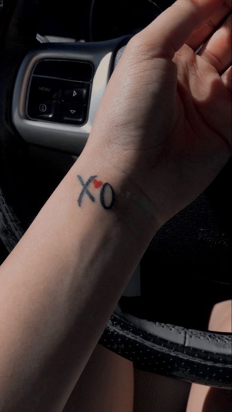 X O Tattoo, The Weeknd Tattoo, Xo Tattoo, Xo The Weeknd, Gemini Tattoo Designs, First Tattoos, Tattoo Wrist, O Tattoo, Gemini Tattoo